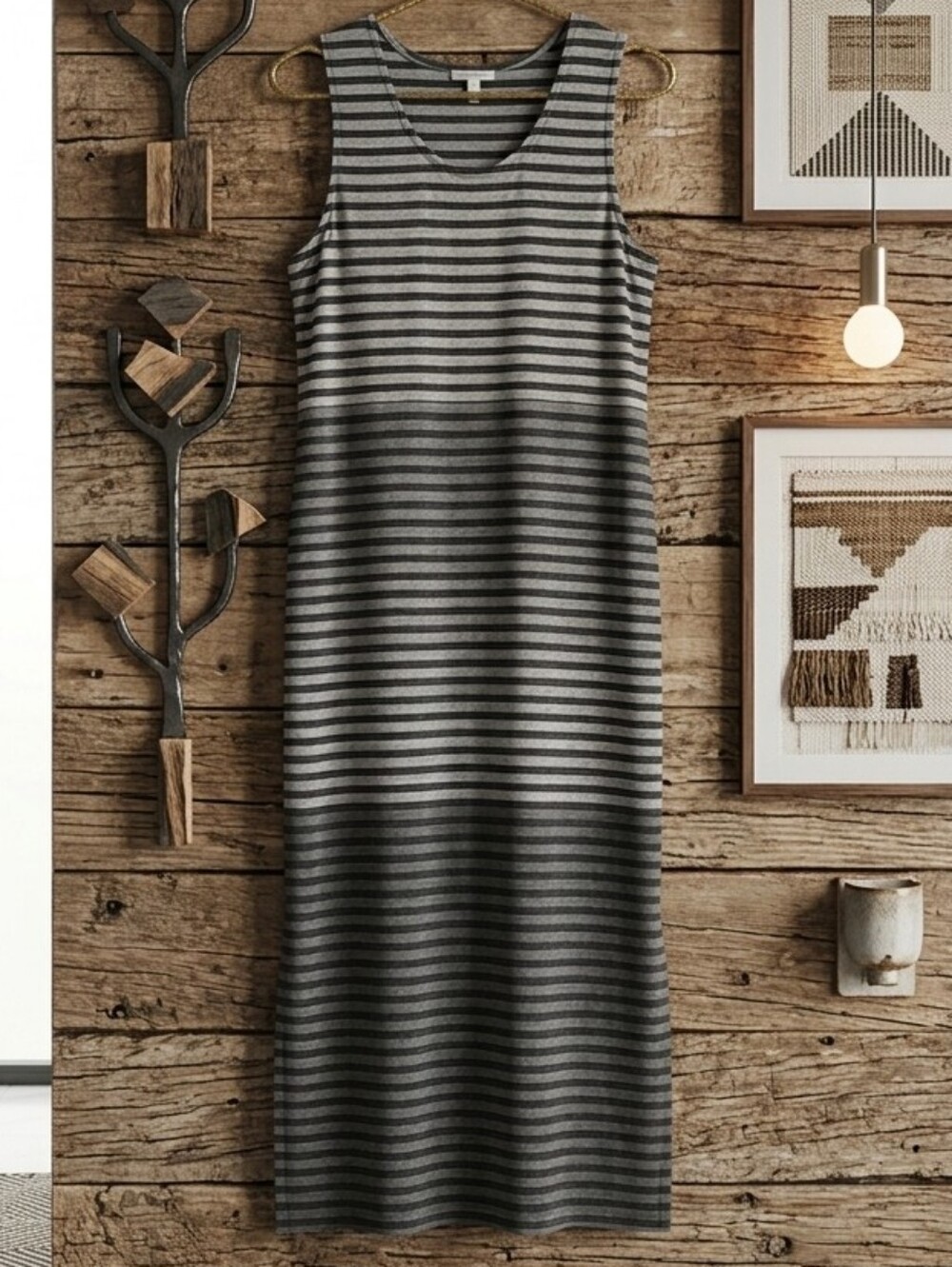 GAP Ombre Striped Maxi Cotton Tank Dress